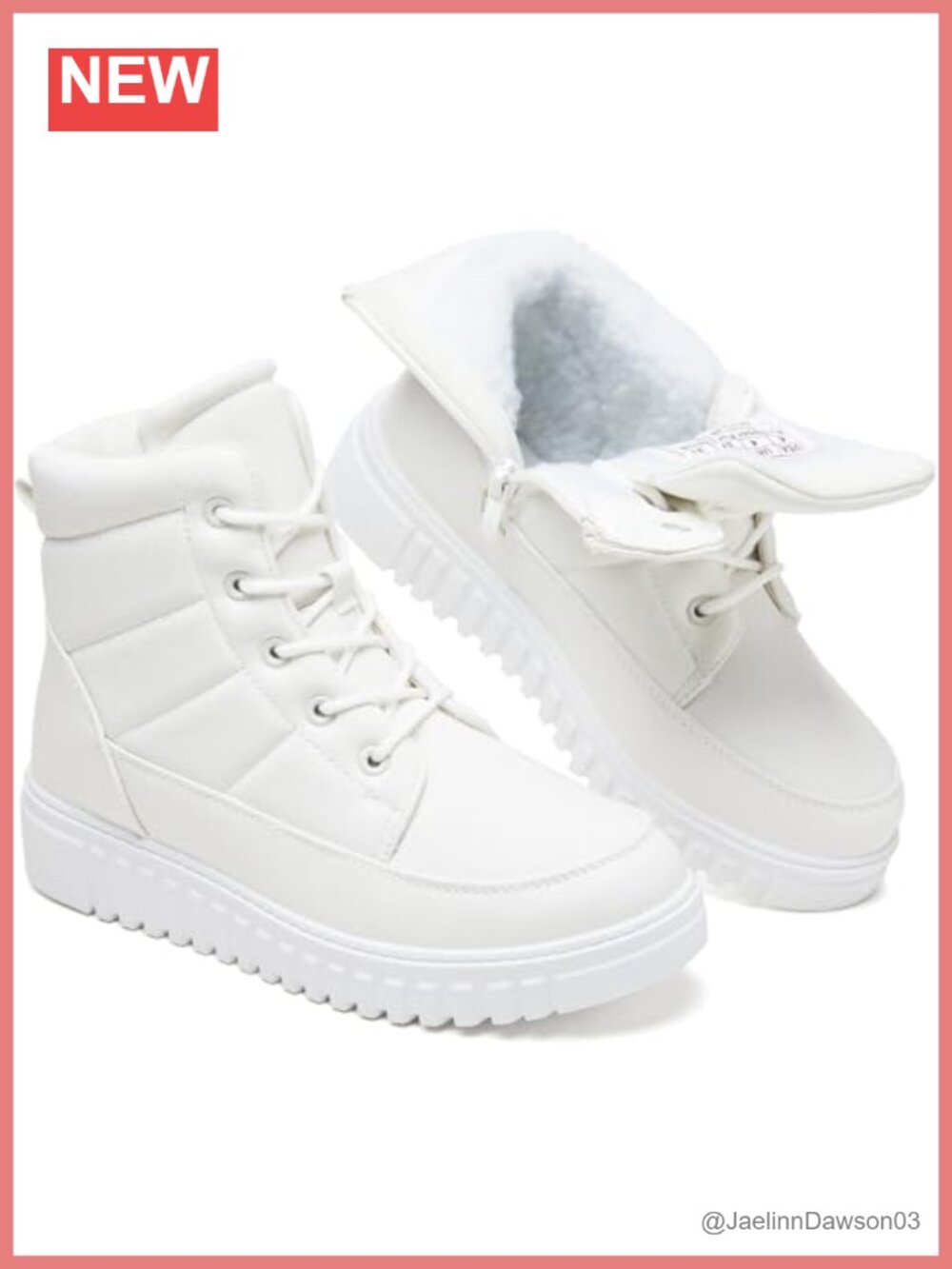 Shupua Women's Winter Combat Boots Ankle Faux Fleece Lined Water Resistant